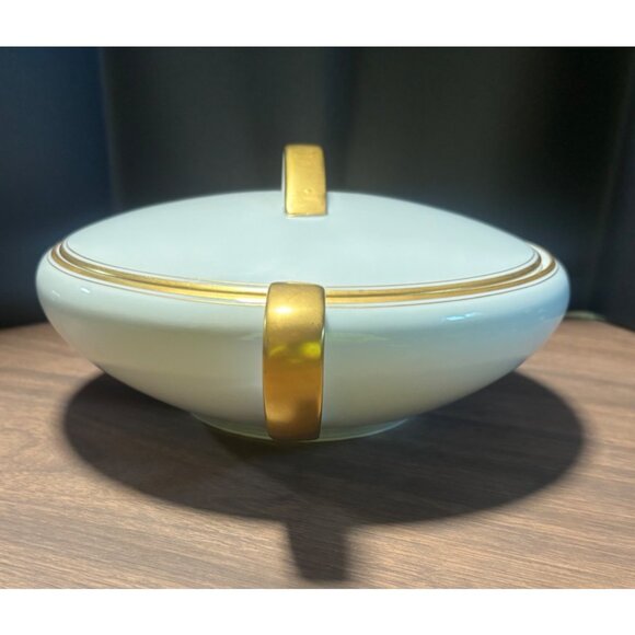 Noritake Bradford Covered Serving Bowl Gold Trim Vegetable  Noritake Bradford Covered Serving Bowl Gold Trim Vegetable Bowl Vintage 1950s